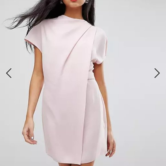 ASOS | Bright Orange Drape Mini Dress - Picture 7 of 7